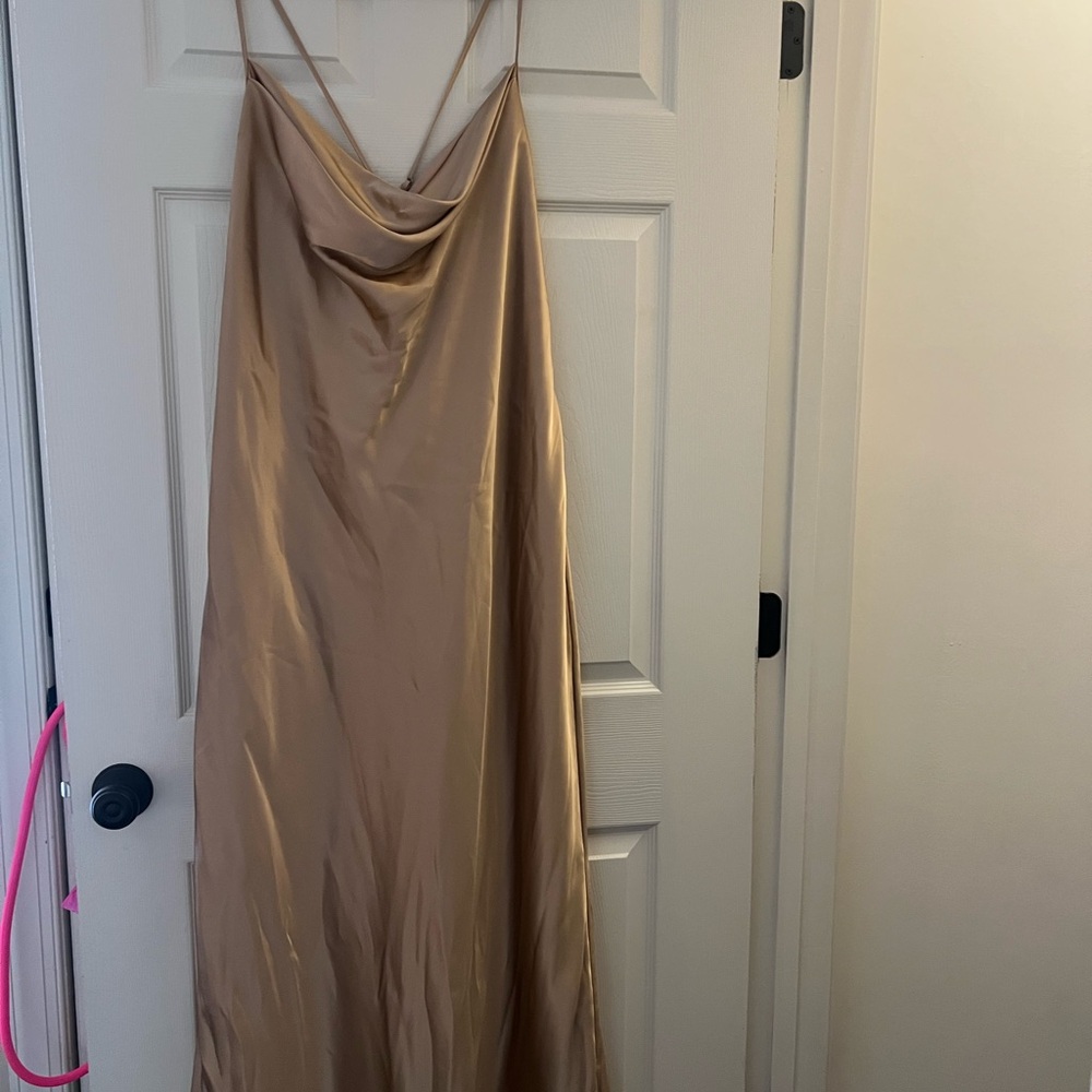 Galina Gold Satin Dress